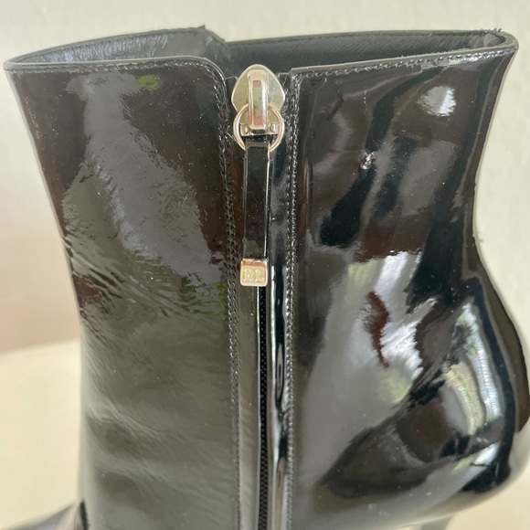 NWOT: Ralph Lauren Collection Black Patent Leather Stiletto Boots - Picture 13 of 13